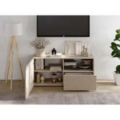 Meuble TV petit 1 porte 1 tiroir RIO Panneaux de particules de première qualité Portes en MDF