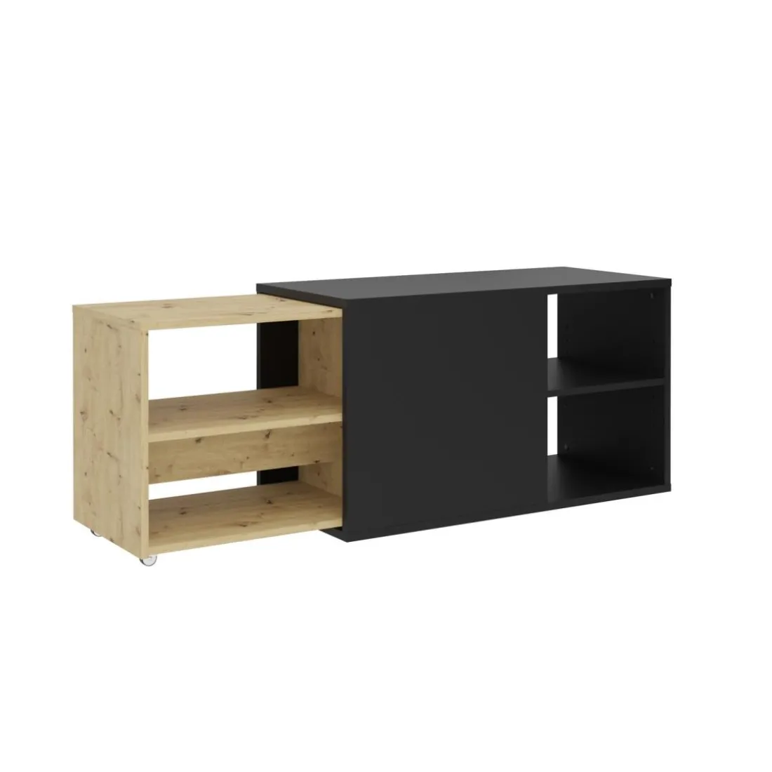 Meuble TV SLIDE 2 anthracite et naturel