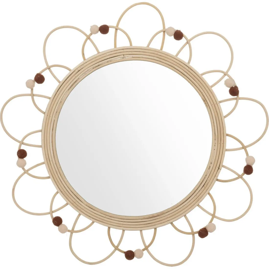 Miroir Campagne en rotin D38cm