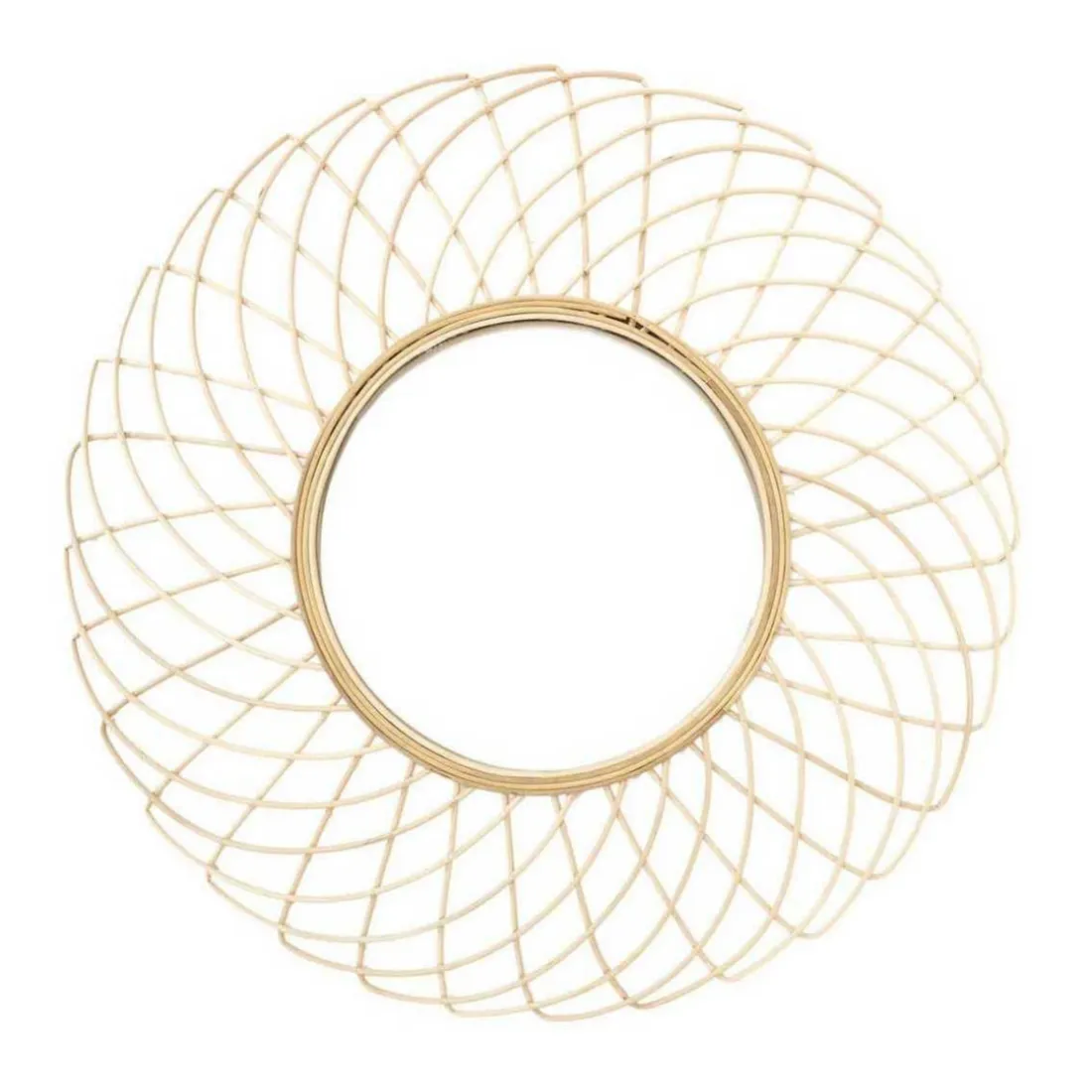Miroir en Rotin Rosace