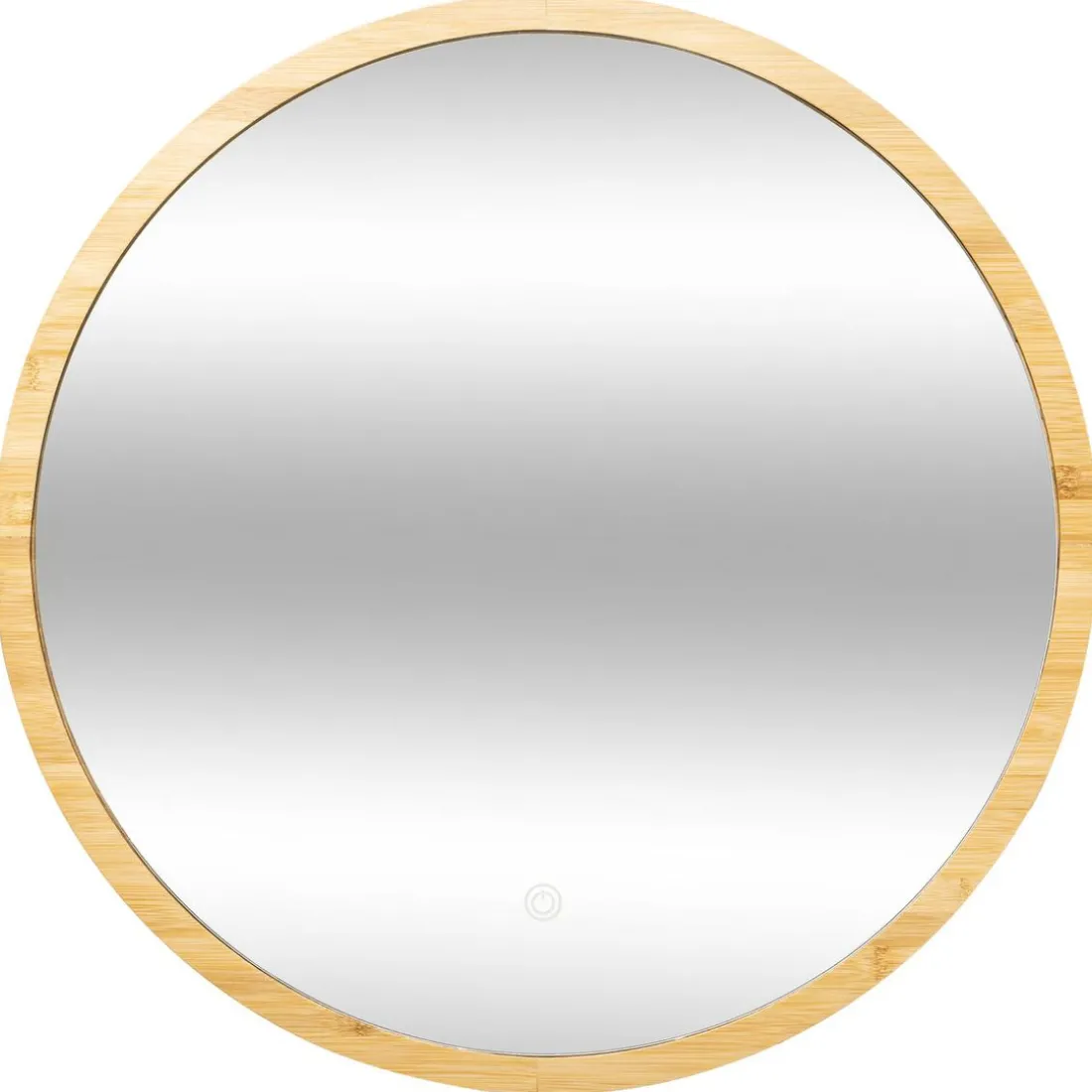 Miroir LED Mural Rond Bambou