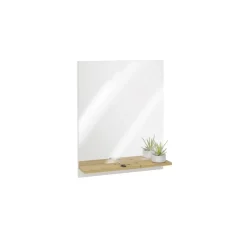 Miroir mural avec étagère BELM 7 naturel