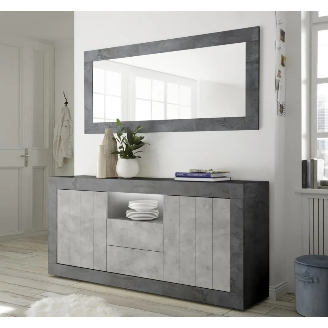 Miroir rectangulaire URBINO oxyde