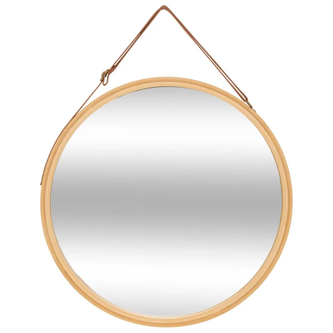 Miroir Rond Bambou beige