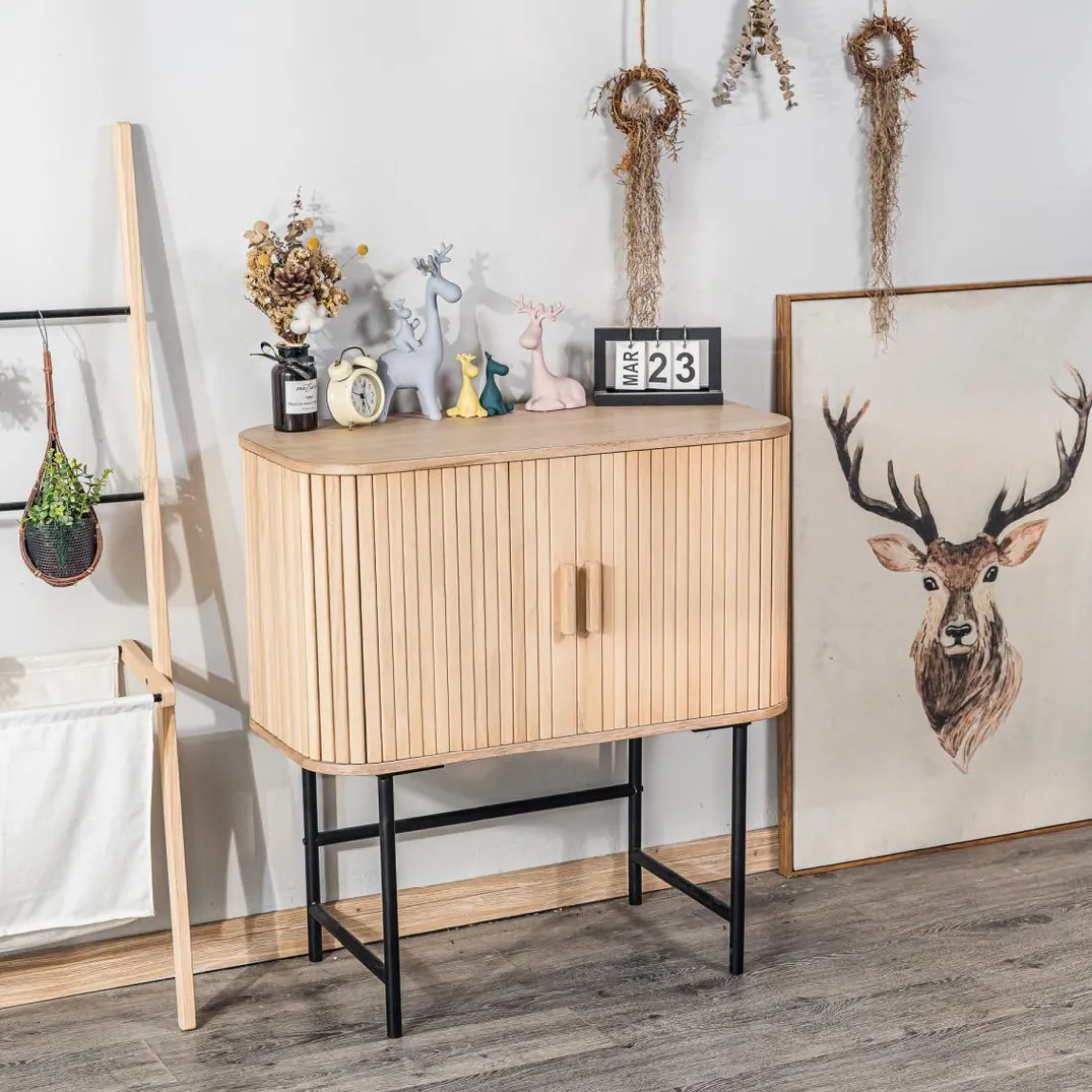 Nordlys - Buffet Scandinave Bois Massif 2 Portes