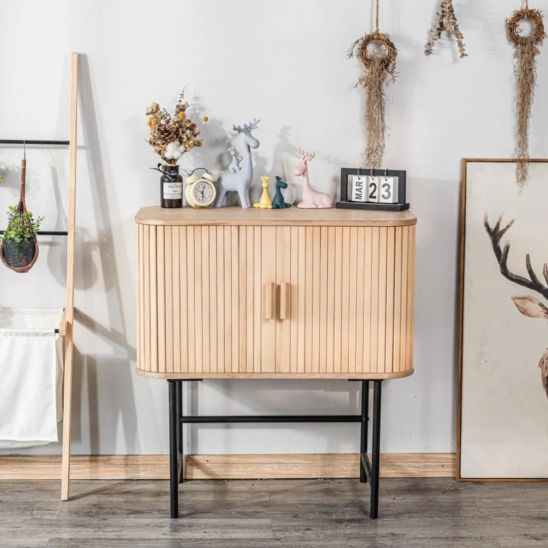 Nordlys - Buffet Scandinave Bois Massif 2 Portes