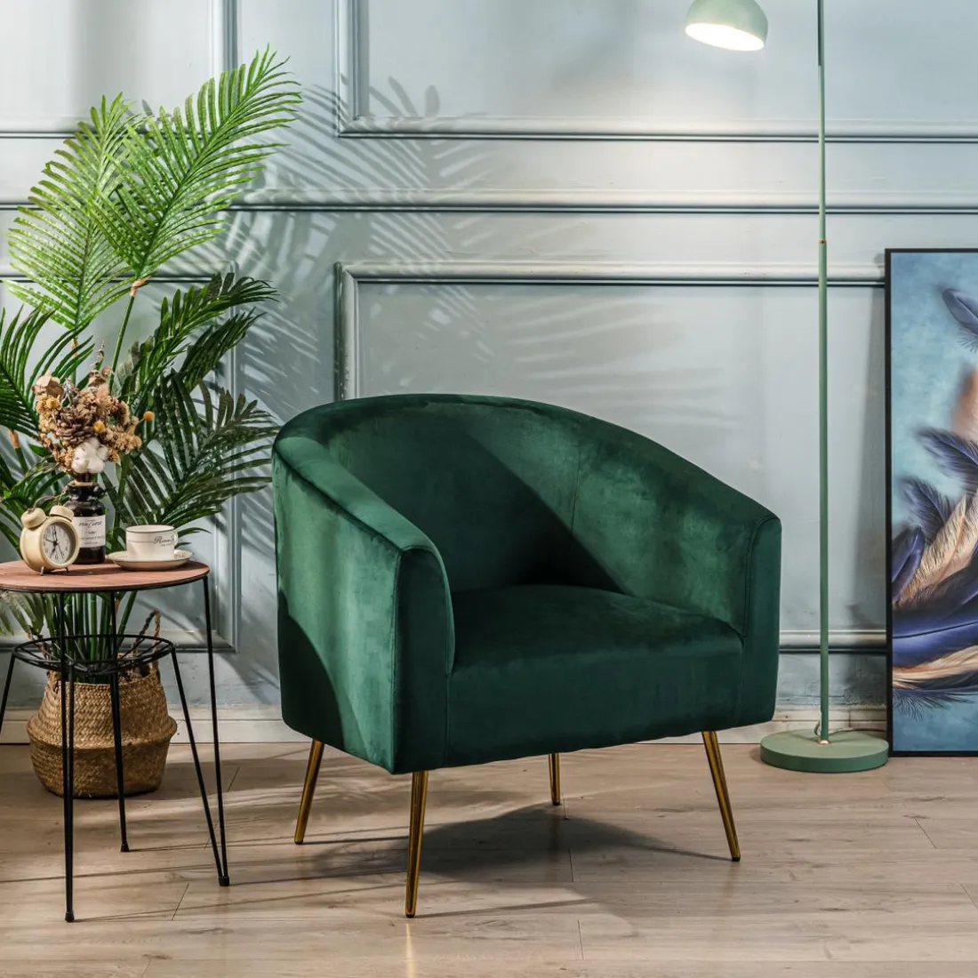 Nordlys - Fauteuil de Salon Retro Design Pieds Metal