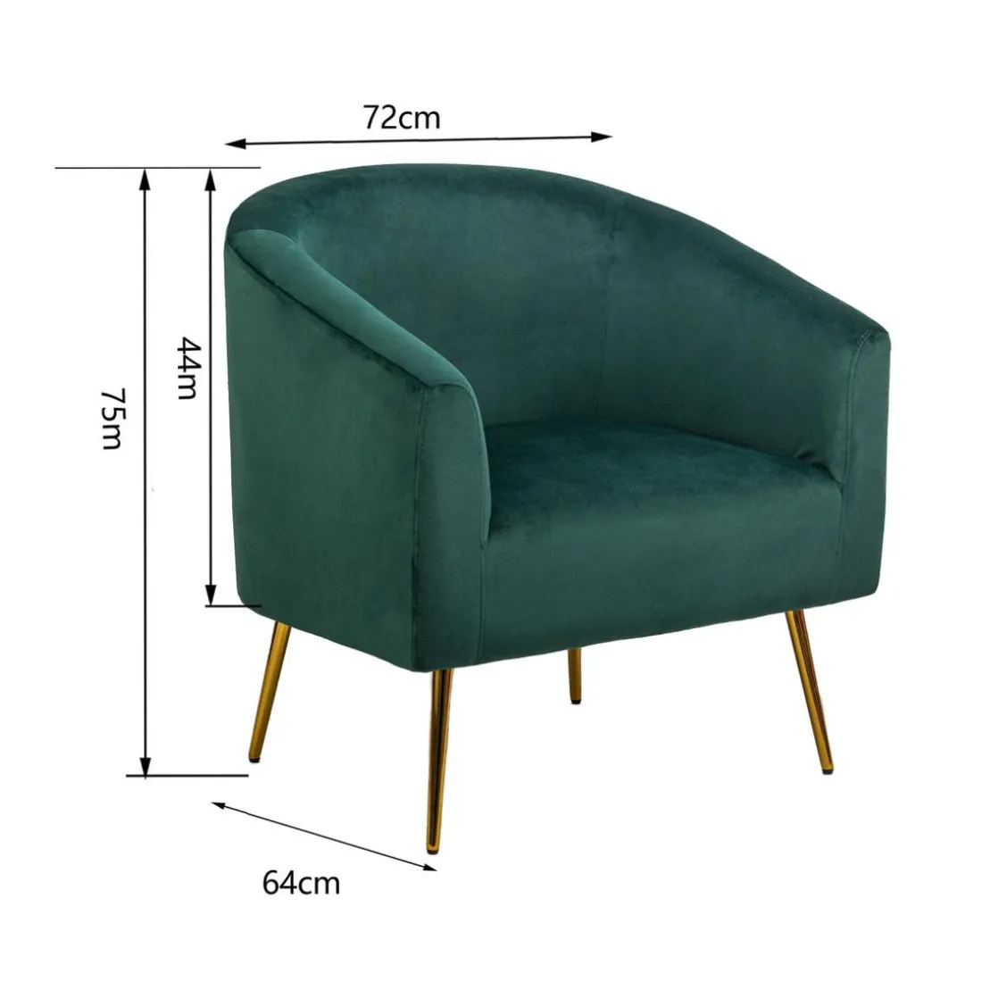 Nordlys - Fauteuil de Salon Retro Design Pieds Metal