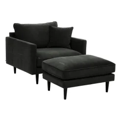 Ottoman Candice en velours gris