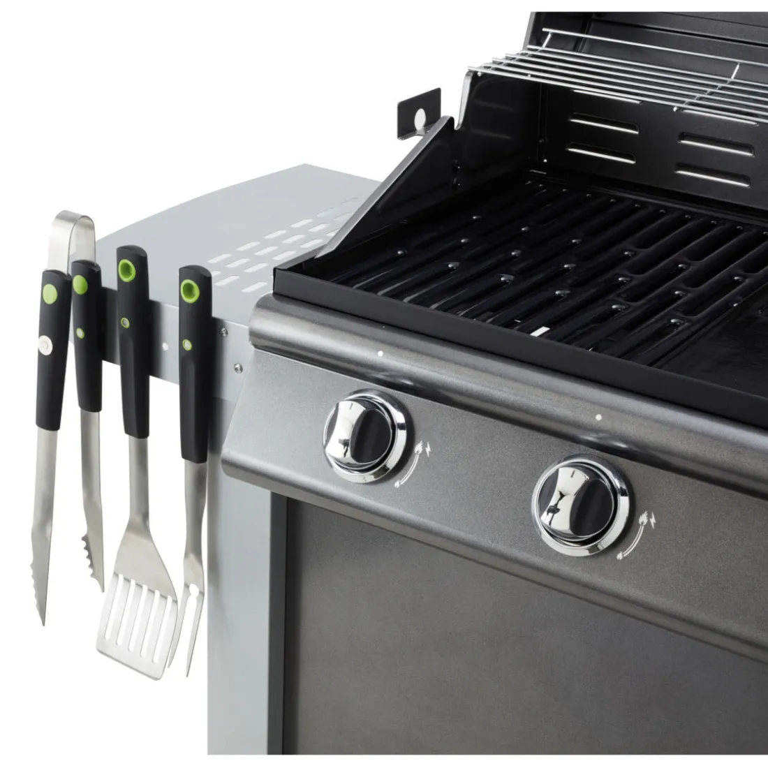 Pack Barbecue gaz Américain FIDGI 3 brûleurs et Housse avec Coffret 3 pièces aimantés