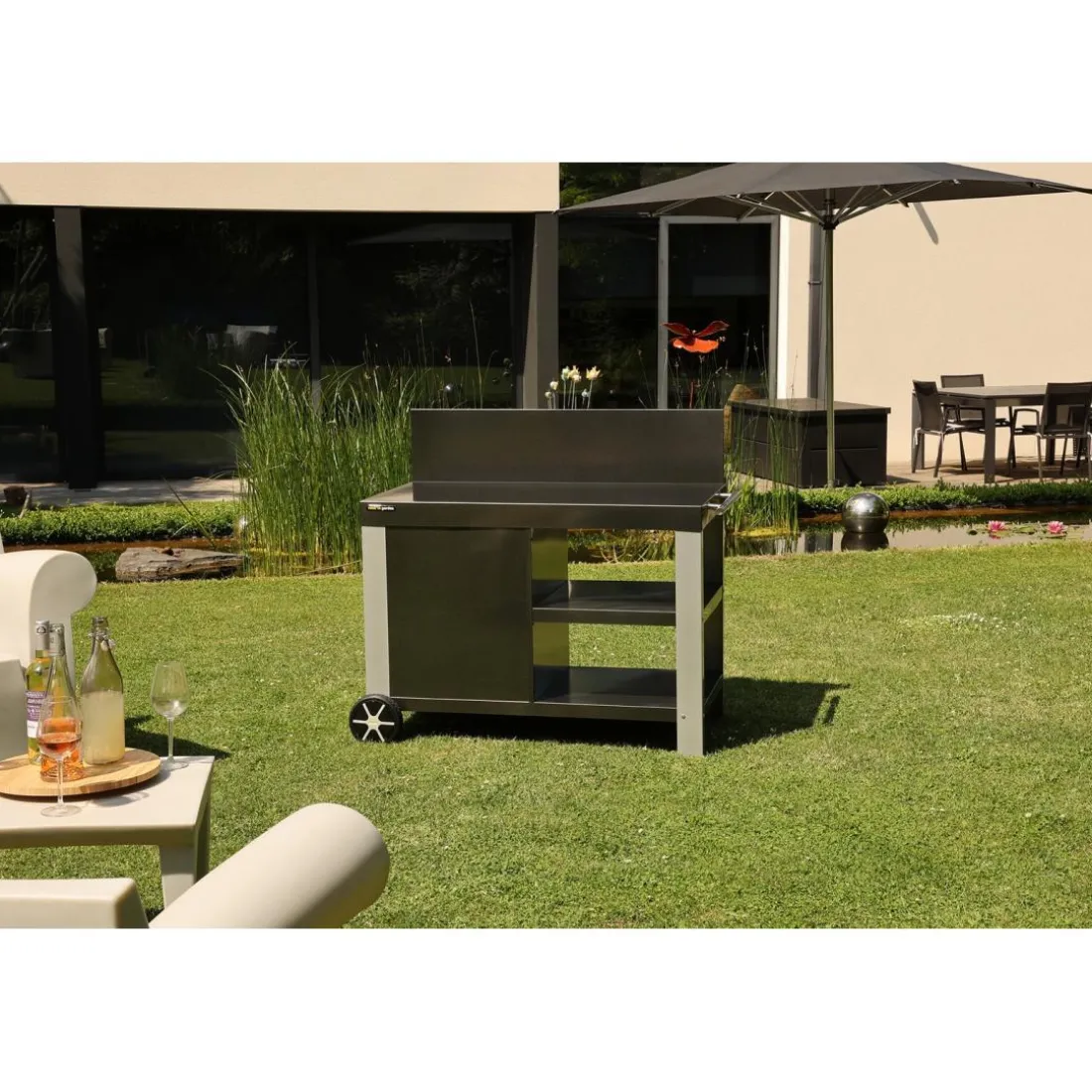 Pack Desserte de jardin Housse Barbecue et plancha Rectangulaire