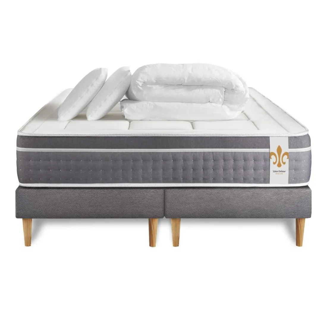 Pack Le Trente double sommiers Gris