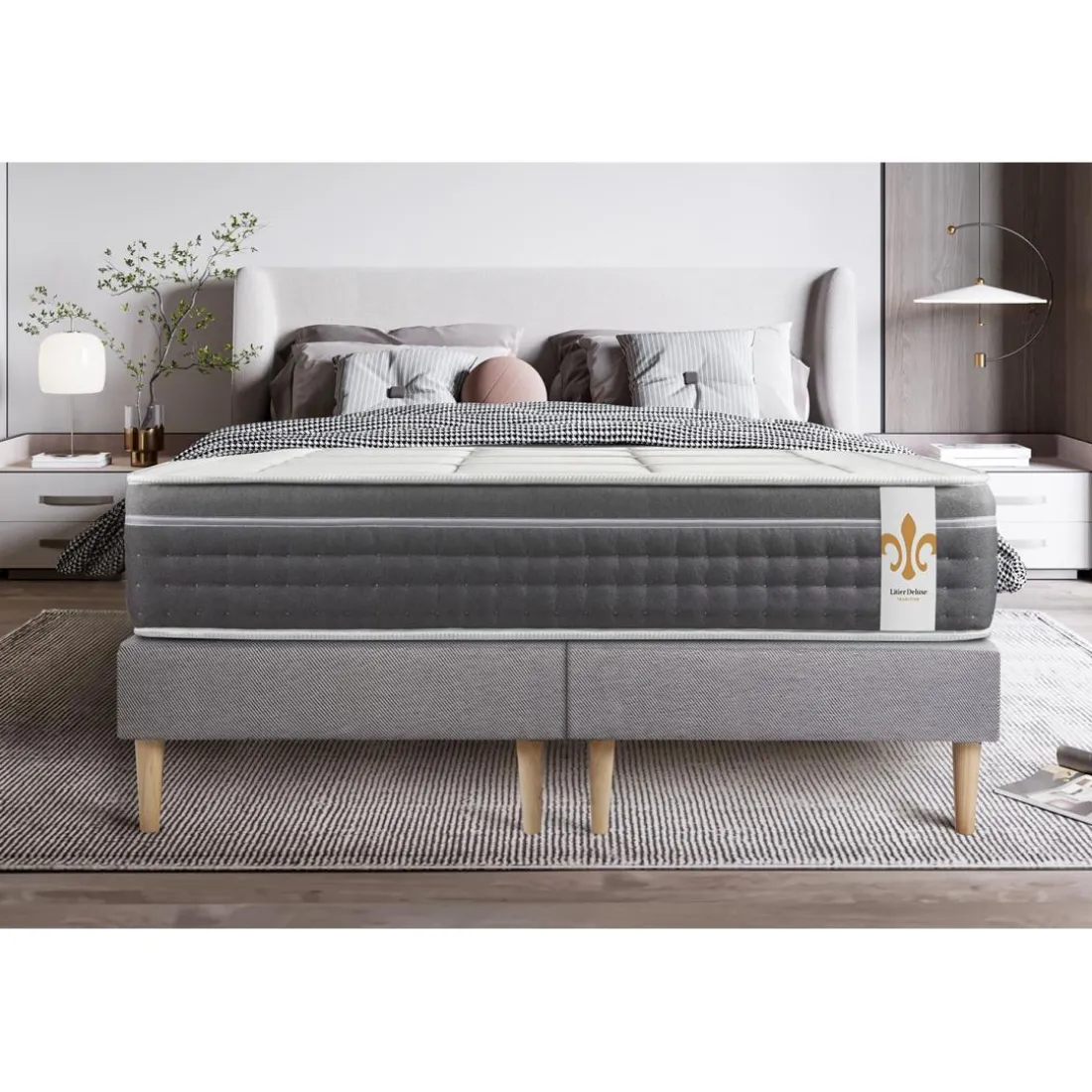 Pack Le Trente double sommiers Gris