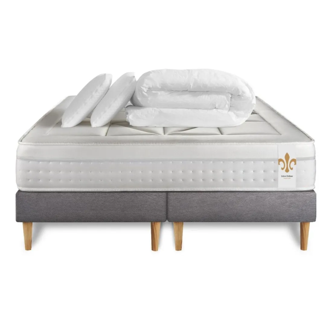 Pack Le Vingt-Huit double sommiers Gris