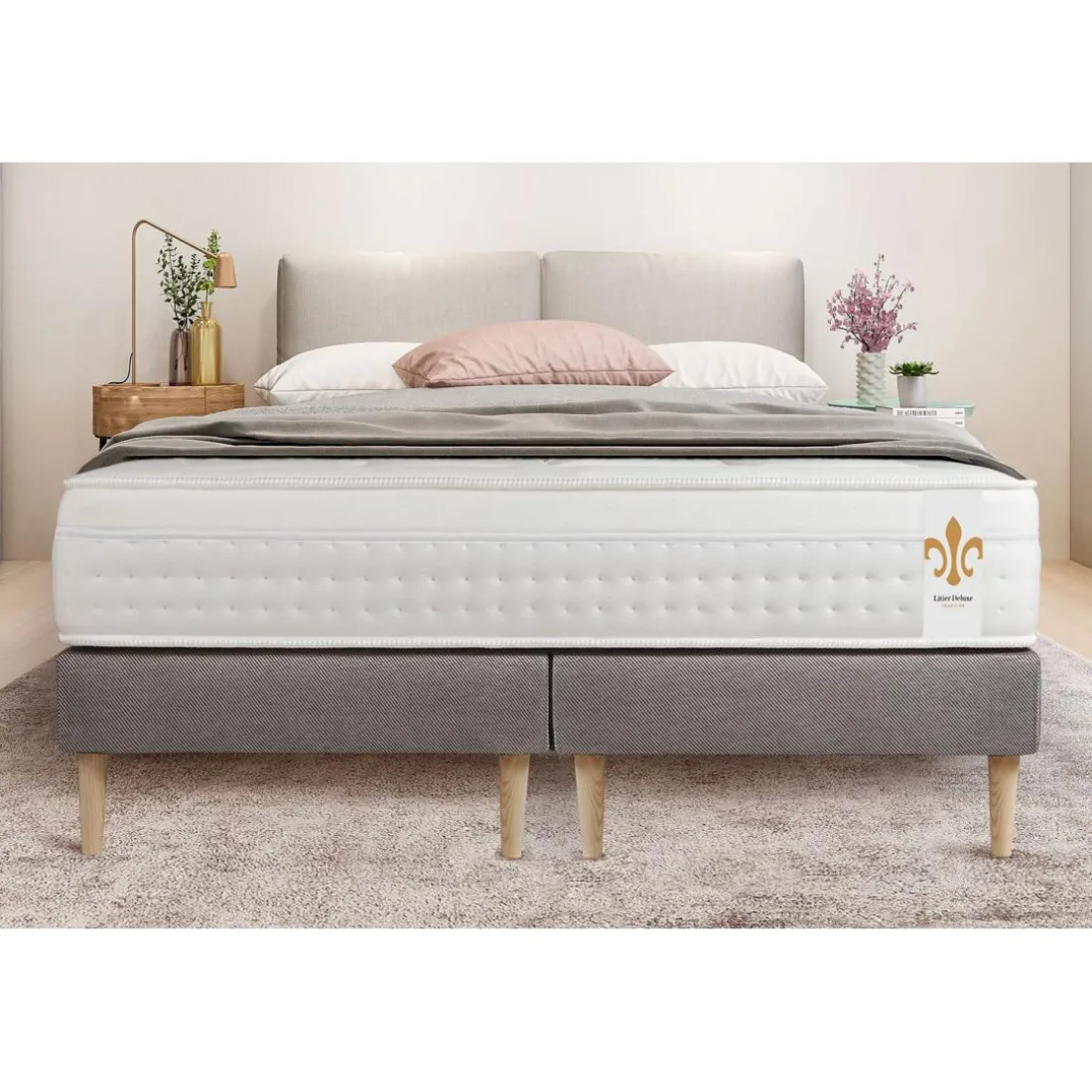 Pack Le Vingt-Huit double sommiers Gris