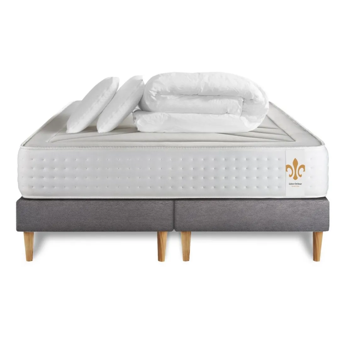 Pack Le Vingt-Quatre double sommiers Gris