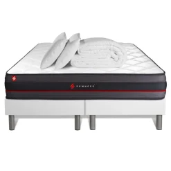Pack matelas REGEN double sommiers blanc Couette 2 oreillers