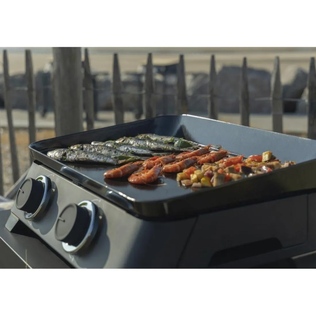 Pack Plancha gaz avec Housse pour barbecue et plancha et Kit pour cuisson plancha
