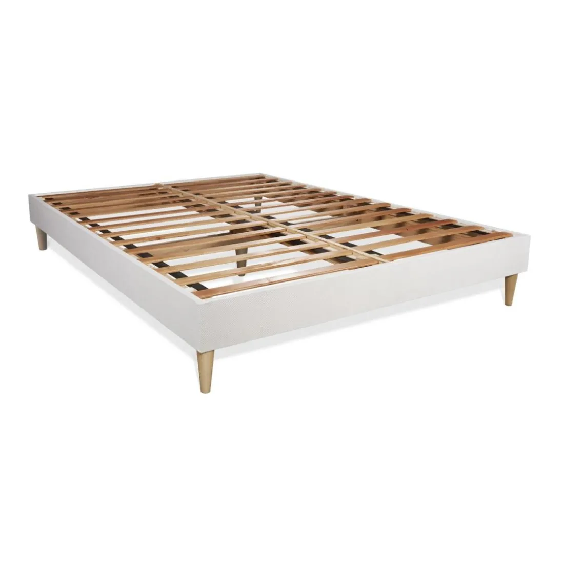 Pack prêt a dormir matelas FLEXY sommier kit blanc 2 oreillers memoire de forme et Couette Percale
