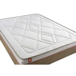 Pack prêt a dormir matelas LE SOYEUX Ressorts ensaches Memoire de forme BioVisco sommier kit Blanc
