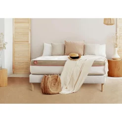 Pack prêt a dormir matelas Memoire de forme double sommiers Blanc, 2 oreillers,couette