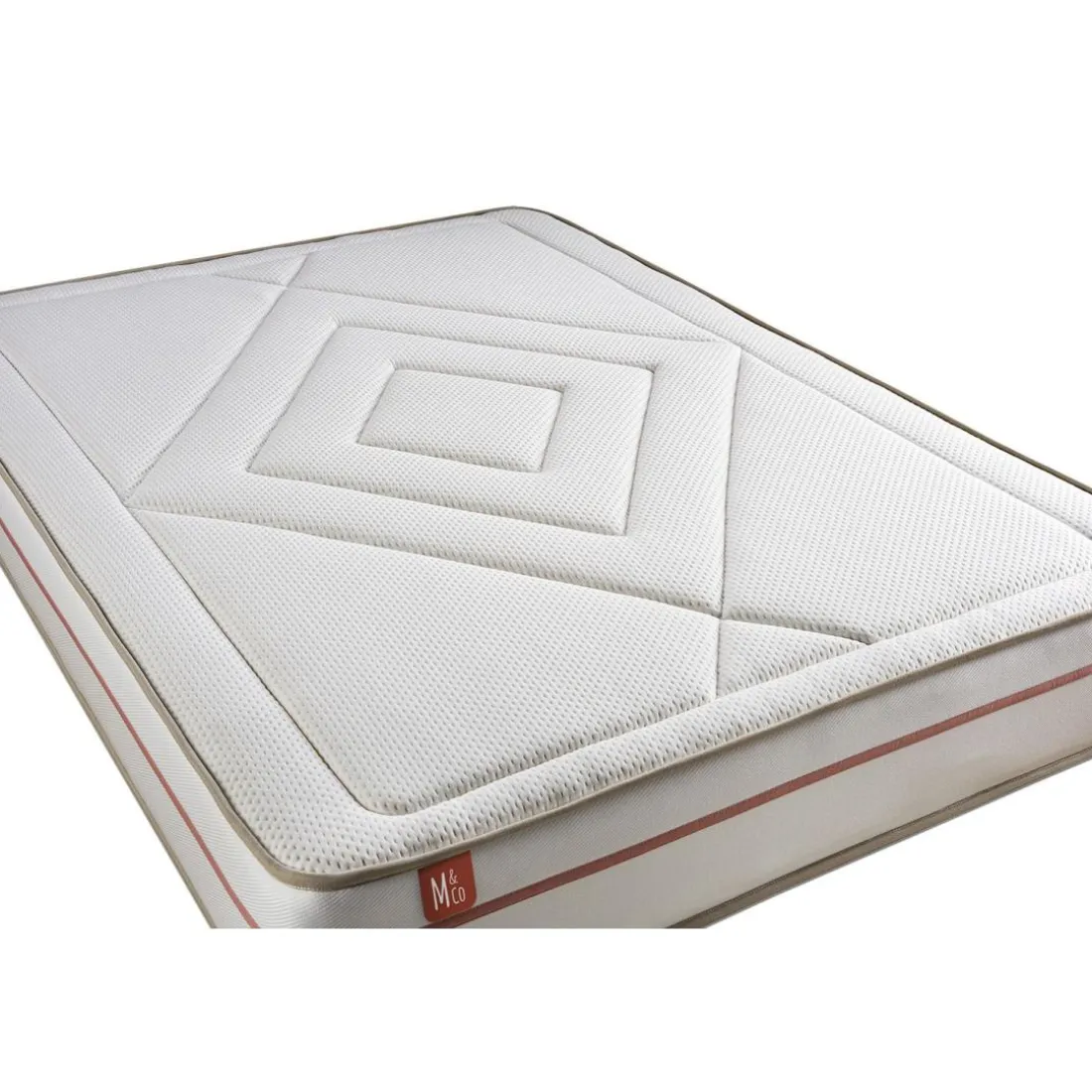 Pack prêt a dormir matelas LE PAISIBLE Memoire de forme BioVisco sommier Beige 2 oreillers couette