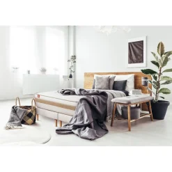 Pack prêt a dormir matelas LE RAFFINÉ Ressorts ensaches Memoire de forme BioVisco double sommiers Blanc