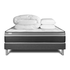 Pack prêt a dormir VITAL CARE sommier Kit gris