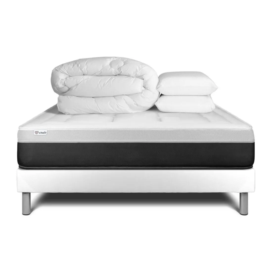Pack prêt a dormir VITAL FORM sommier Kit blanc