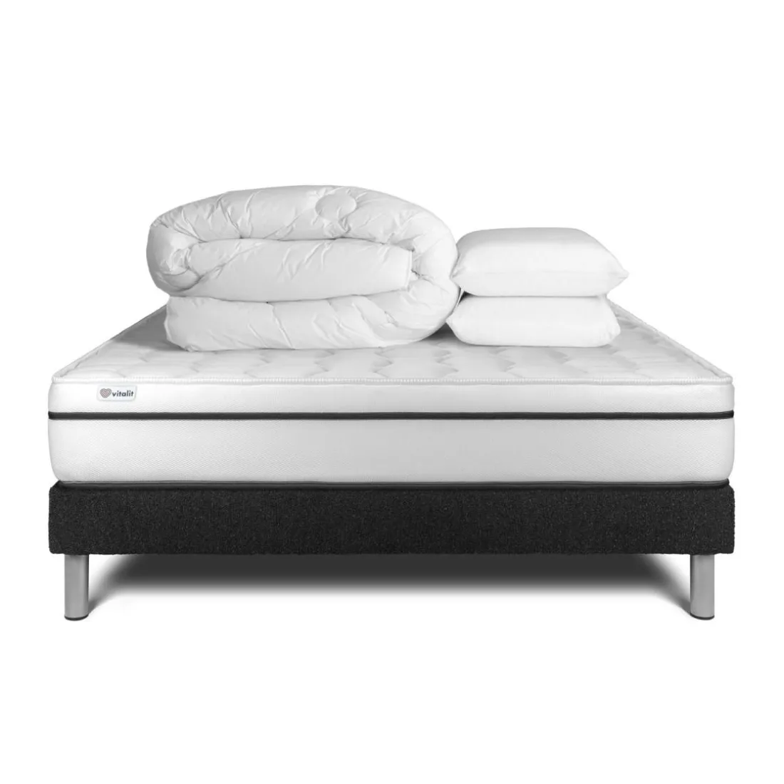 Pack prêt a dormir VITAL SPA sommier Kit noir
