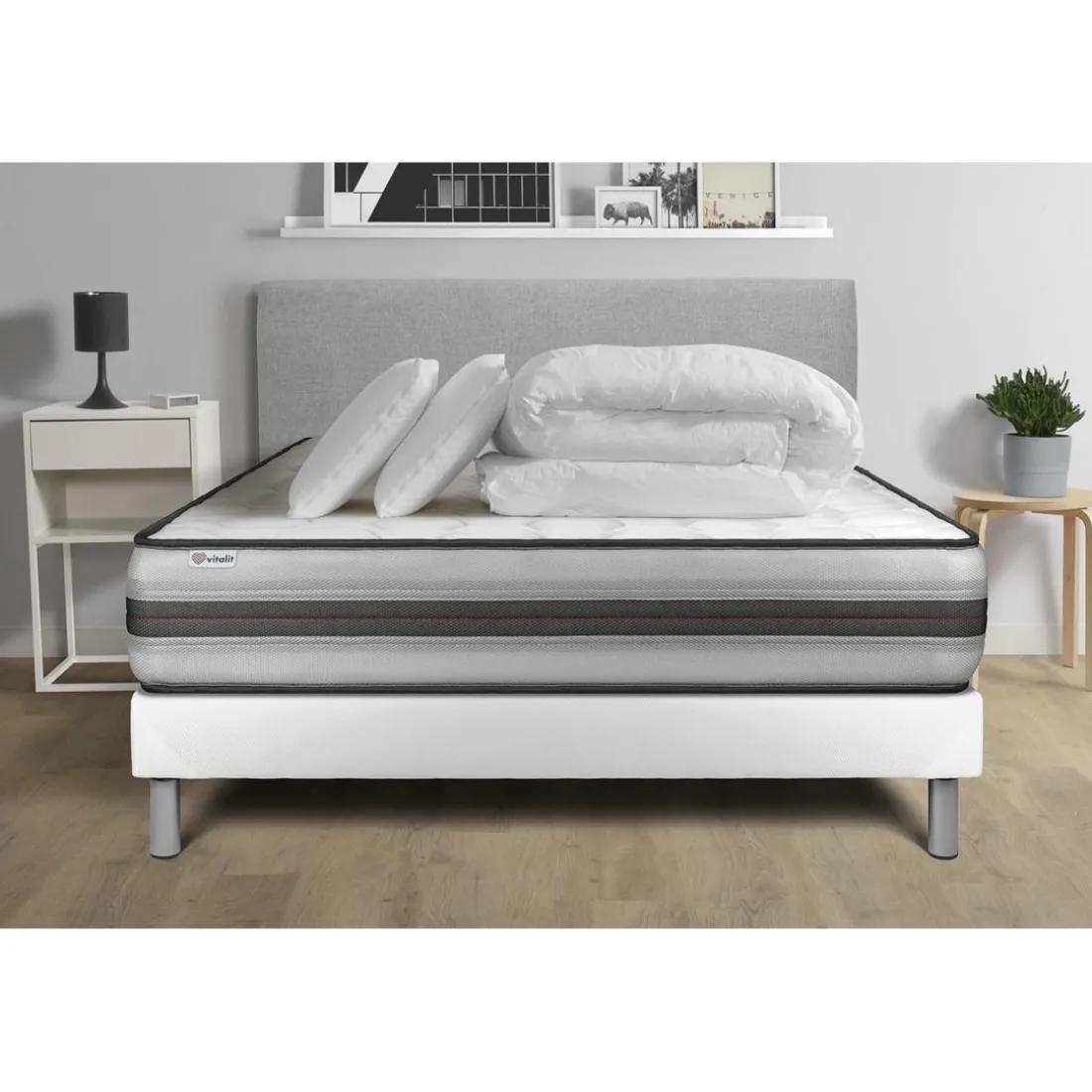 Pack prêt a dormir VITALPOWER RECOVER sommier Kit blanc