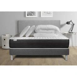 Pack prêt a dormir VITALSPRING sommier Kit gris