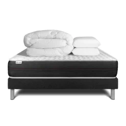 Pack prêt a dormir VITALSPRING sommier Kit noir