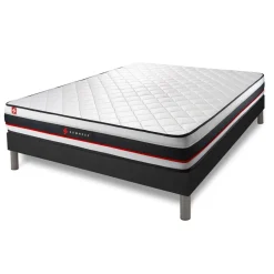 Pack sommier matelas FORM 2 oreillers memoire de forme Couette Percale