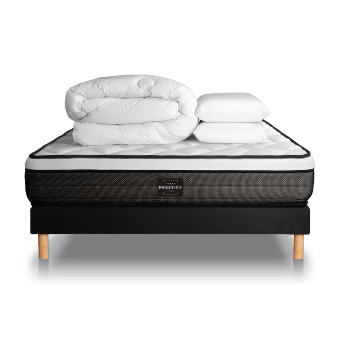 Pack Suite Ressorts ensaches, memoire de forme 5 zones sommier noir