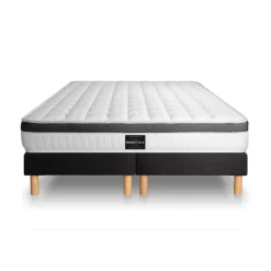 Pack Superieur Memoire de forme 3 zones double sommier noir