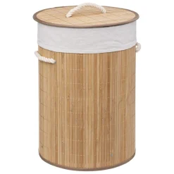Panier à linge rond 48l en bambou