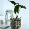 Panier Bicolore CALOUS Bleu et Ecru
