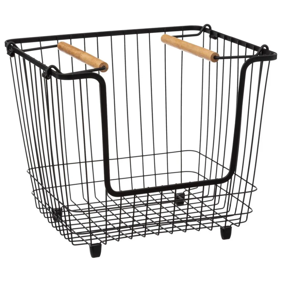Panier en métal empilable grand format Noir