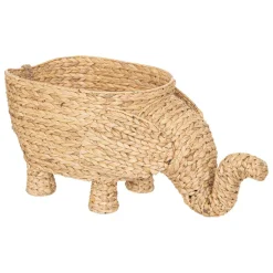 Panier XL éléphant en jacinthe d’eau et métal