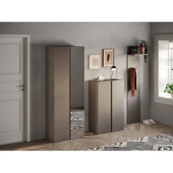 Panneau mural Ferrare avec tringle et crochet coloris mélamine bronze L40xH184