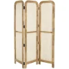 Paravent marron bois de manguier et cannage couleur naturelle ISA