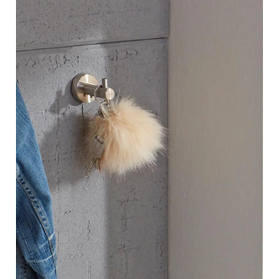 Patère avec 1 crochet en Inox Argenté