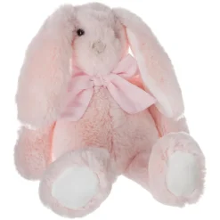 Peluche Lapin noeud H35 rose