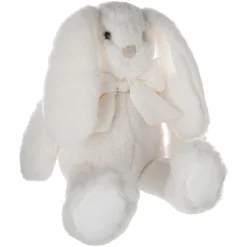 Peluche Lapin noeud H35 rose