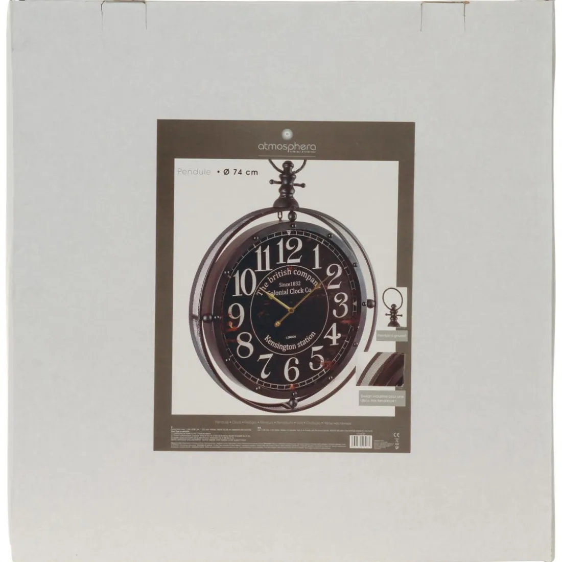 Pendule métal gousset noir D60