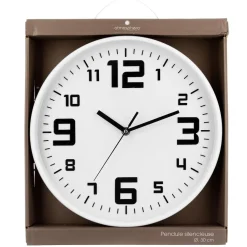 Pendule plastique silencieuse blanche D30