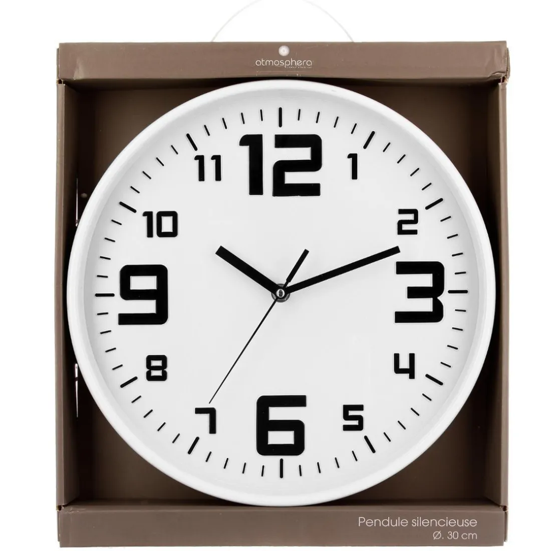 Pendule plastique silencieuse blanche D30