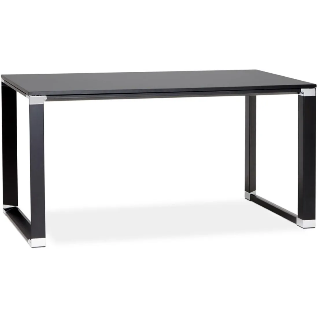Petit bureau droit design 'XLINE' en bois noir