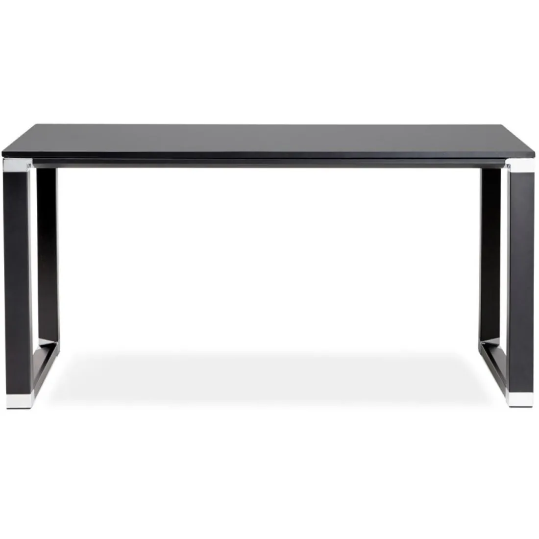 Petit bureau droit design 'XLINE' en bois noir